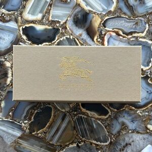 Burberry black leather sunglass case and Tan Box with Gold Logo